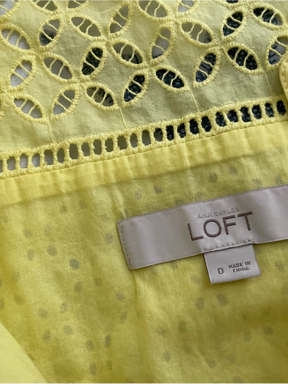 LOFT yellow eyelet dress - Picture 8 of 9